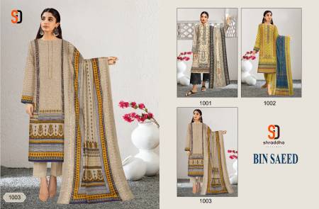 Bin Saeed By Shraddha 1001-1003 Pakistani Suits Catalog